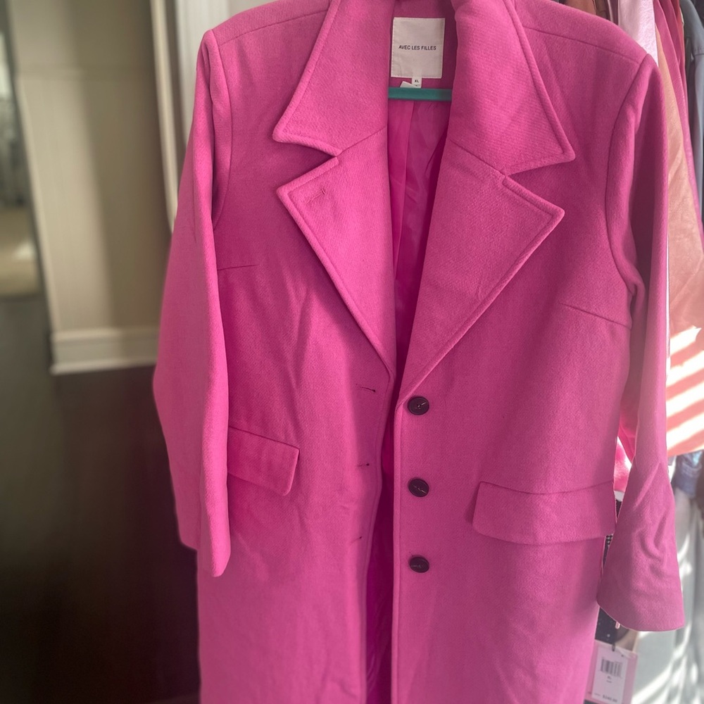 NWT Avec Les Files Pink Wool Coat